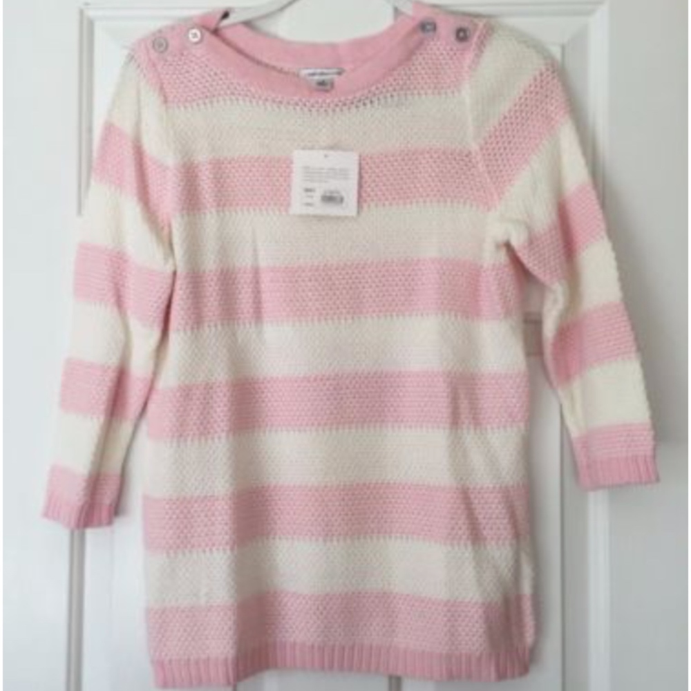 Croft & Barrow Pink White Cable Knit Sweater